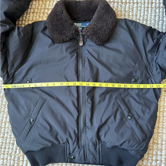 Polo Ralph Lauren Shearling Collar/Down Bomber Jacket Size M - Picture 11 of 15